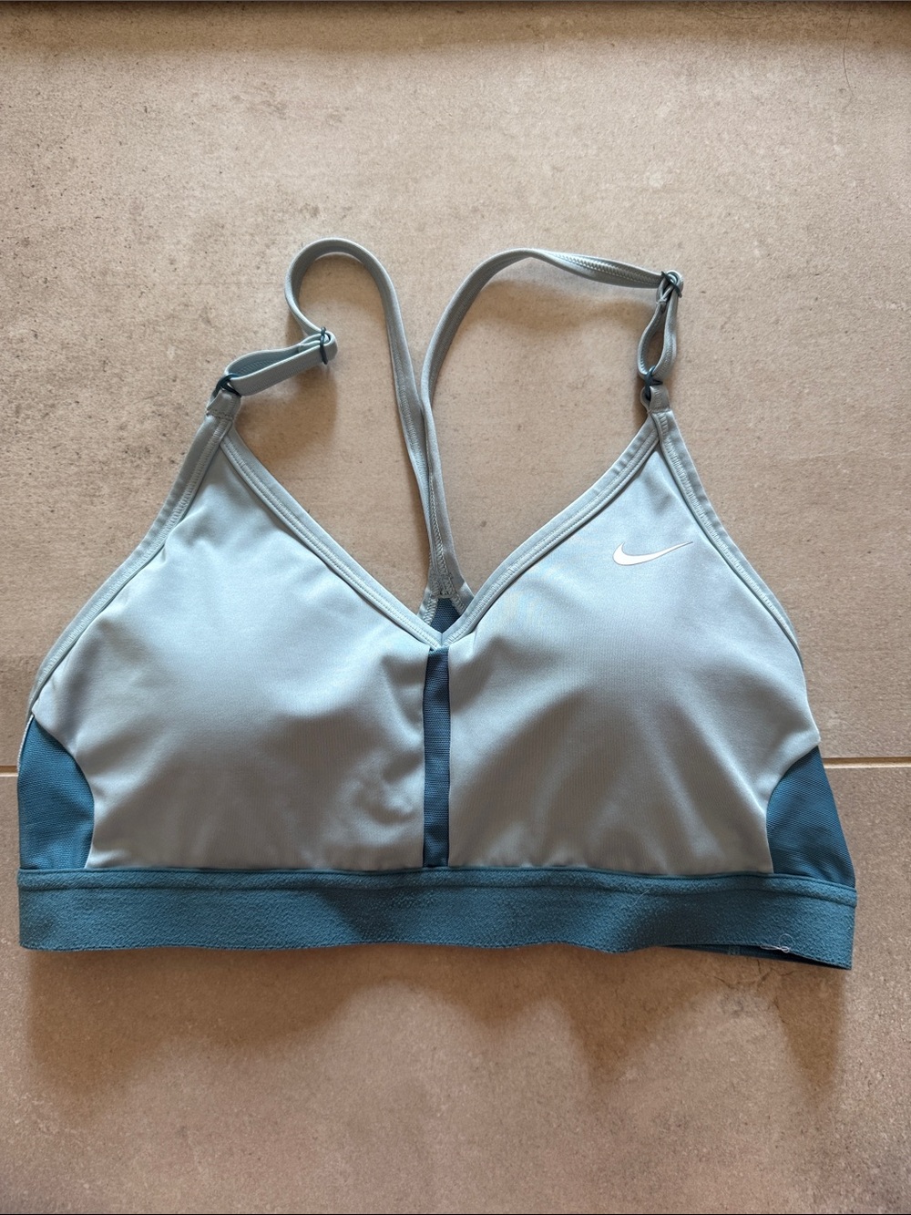 Nike Light Blue & Teal Strappy Adjustable Sports Bra